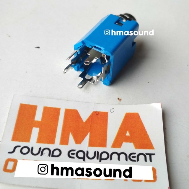 Socket Soket Mic Body Akai Biru BMA Stereo Original