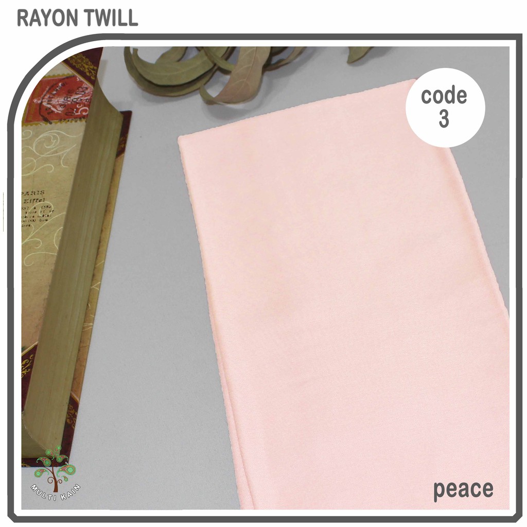 Multi kain rayon twill viscose sakura polos premium quality soft lembut tebal harga eceran-3 peach