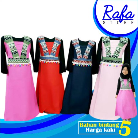 Gamis Anak Perempuan / Setelan Muslim Anak Wanita / Baju Muslim Anak Cewek / Pakaian Muslim Anak