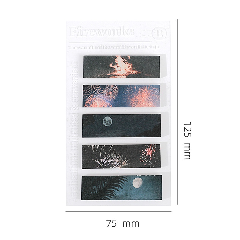 100 Sheets Creative Painted Index Label Sticky Note Student Guestbook Memo-4