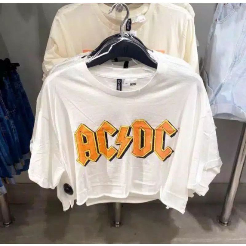  kaos  crop ACDC Shopee  Indonesia 