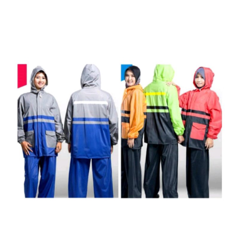 Mantel hujan Jas hujan model jaket celana kombinasi Gajah