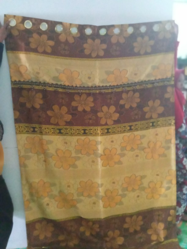 Gordyn Gorden Hordeng Prada (pr) Bunga Garis Emas