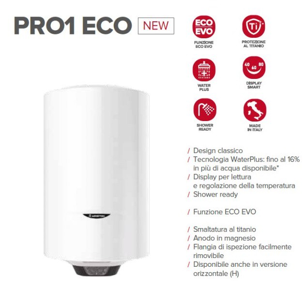 Ariston Pro1 Eco 50 Liter Water Heater Listrik 1200 Watt Vertikal Pemanas Air Mandi