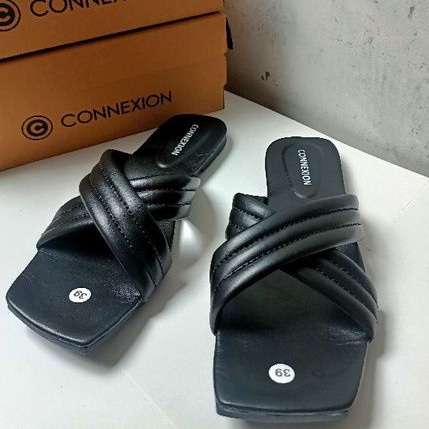 Sandal Cewek Flat Connexion Slop Silang Sendal Teplek Wanita Fashion Brand Matahari (CNX SLG 030)