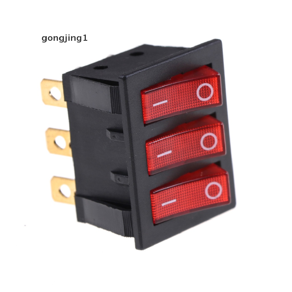 Ggg KCD3 34x40 Saklar Rocker Switch 9 Pin 2 Posisi Dengan Lampu Merah