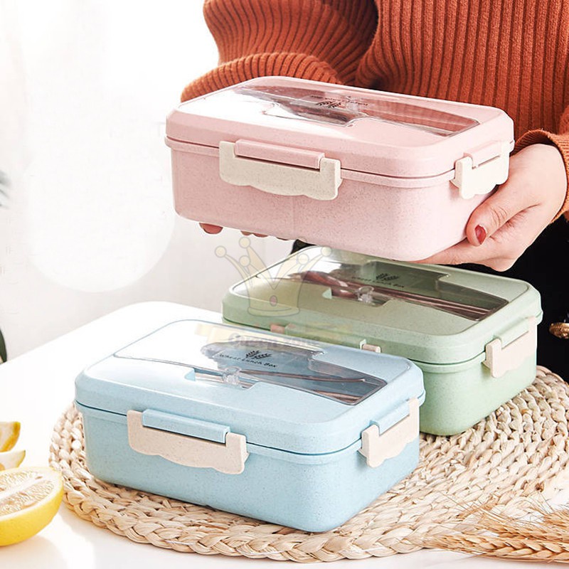 Wheatstraw Lunch Box Set / Kotak Makan Bekal Jerami Gandum Anti Tumpah / Bocor