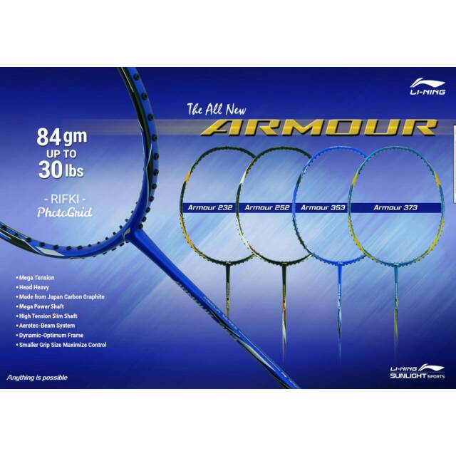 Raket batminton lining armour / raket bulutangkis