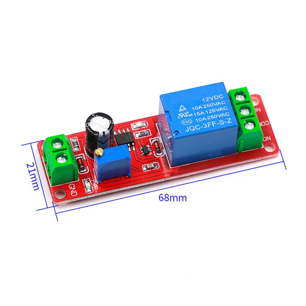 QUINTON 1pcs Time delay relay Module NE555 Delay relay shield Relay Module Adjustable Module For Arduino Durable DC 5V / 12V Controller Relays Timer Switch