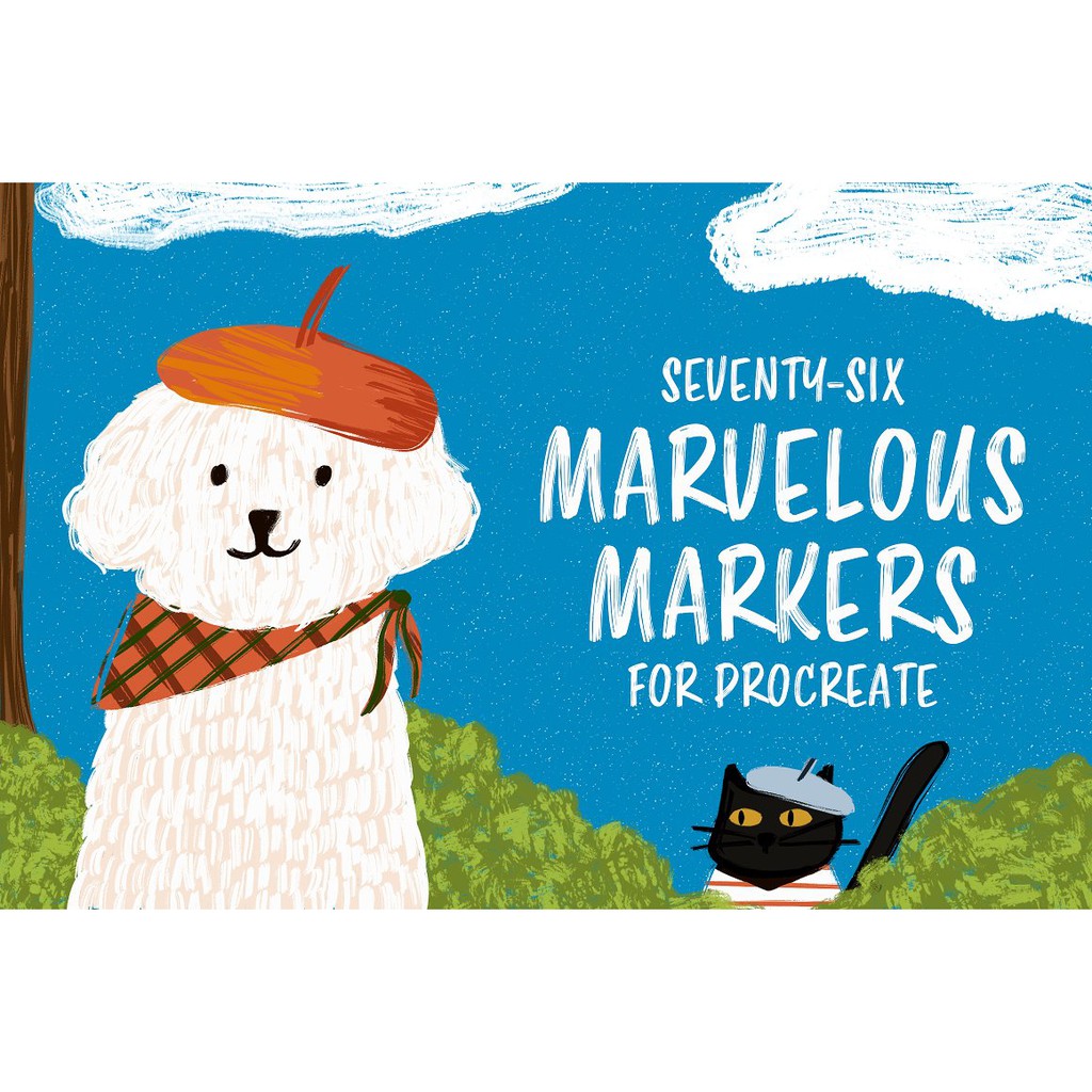 Procreate Brush - 76 Marvelous Markers for Procreate