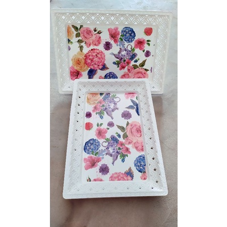 Nampan Plastik Motif Bunga
