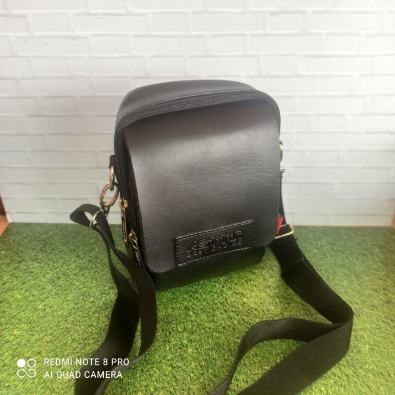 Tas selempang pria Kulit PU// Tas waist bag Original ASTIN