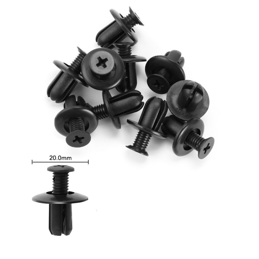 Klip Kancing Plastic Car Buckle Rivet 20 x 10 mm 20 PCS - 762 - Black