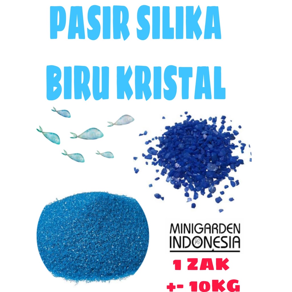 PASIR SILIKA BIRU KRISTAL ZAK KARUNG 10KG silica sand media dasar aquarium pasir air terjun aquascpae