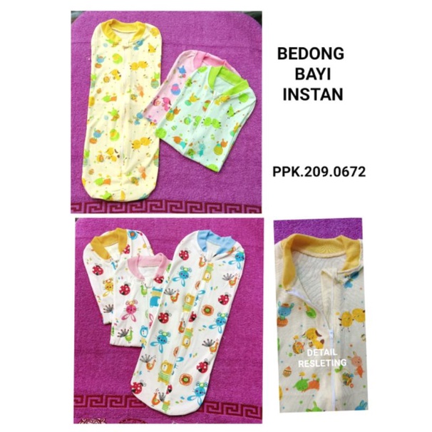 3 PC Bedong Bayi INSTAN Perlengkapan bayi baru lahir Selimut Bedong Bayi Instan + Topi Penutup Kepala Bayi