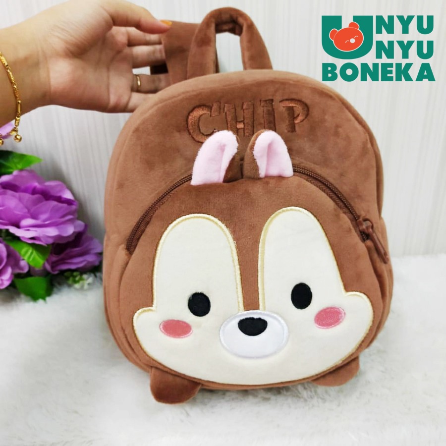 Tas Ransel Sekolah M Paud Boneka stitch elephant gajah chip dale tsum bona baby kids