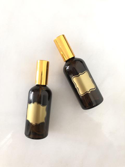 Botol Pipet Kaca Kotak 10ml 30ml 50ml Tutup Gold Hitam - Bottle Dropper Accessories Essential Oil