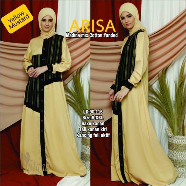 Gamis Syar'i Arisa Madina mix Cotton Yanded