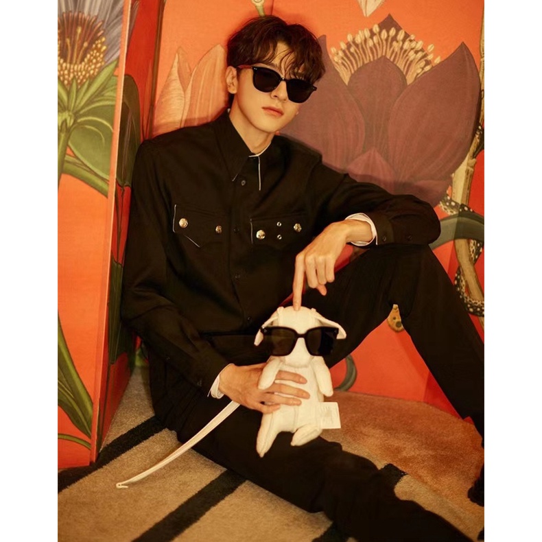Kacamata Kotak Hitam Korean Fashion Sunglassess Wanita/Pria unisex