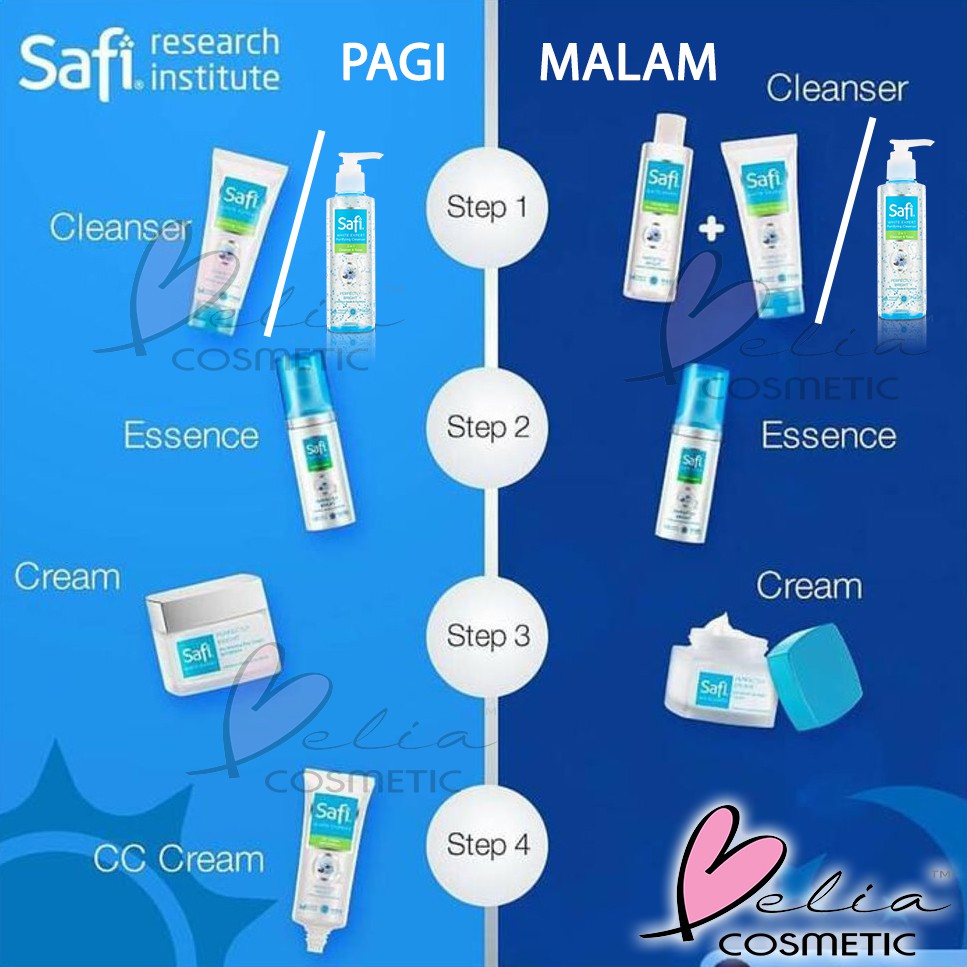 ❤ BELIA ❤ SAFI White Expert Series | Day Night Cream 25 45g | Toner | Cleanser | Essence Oil Acne