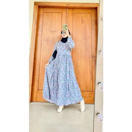 GAMIS MAYUNG RAYON IMPORT MOTIF BUNGA CANTIK DRESS VIRAL TERBARU KEKINIAN