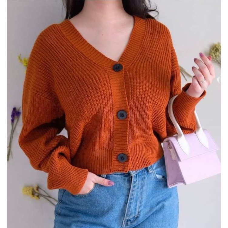 Outer Rajut GRB Premium (7GET) Cardigan Crop/Basic Cardy Allsize-4