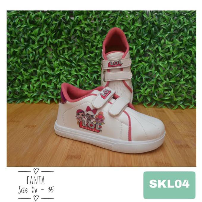 Sepatu Anak Perempuan -Saleo8S4- Sepatu Sneakers Lol (Estimasi Usia 5 - 9 Tahun) Size 31 -35 Skl04 -