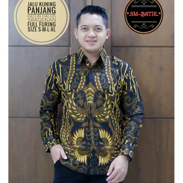 Kemeja Batik/Hem Batik JALU KUNING Bahan Katun Sragenan Lapis Furing