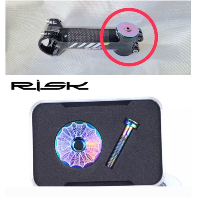 Risk Titanium Cover Stem Sepeda Top Cap Headset Stem Sepeda Colorful