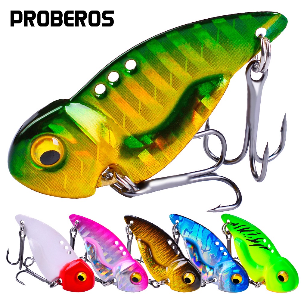 lure mancing casting Umpan pancing metal VIB vibrasi getaran 5 gram dan 8 gram ultralight fishing merk proberos