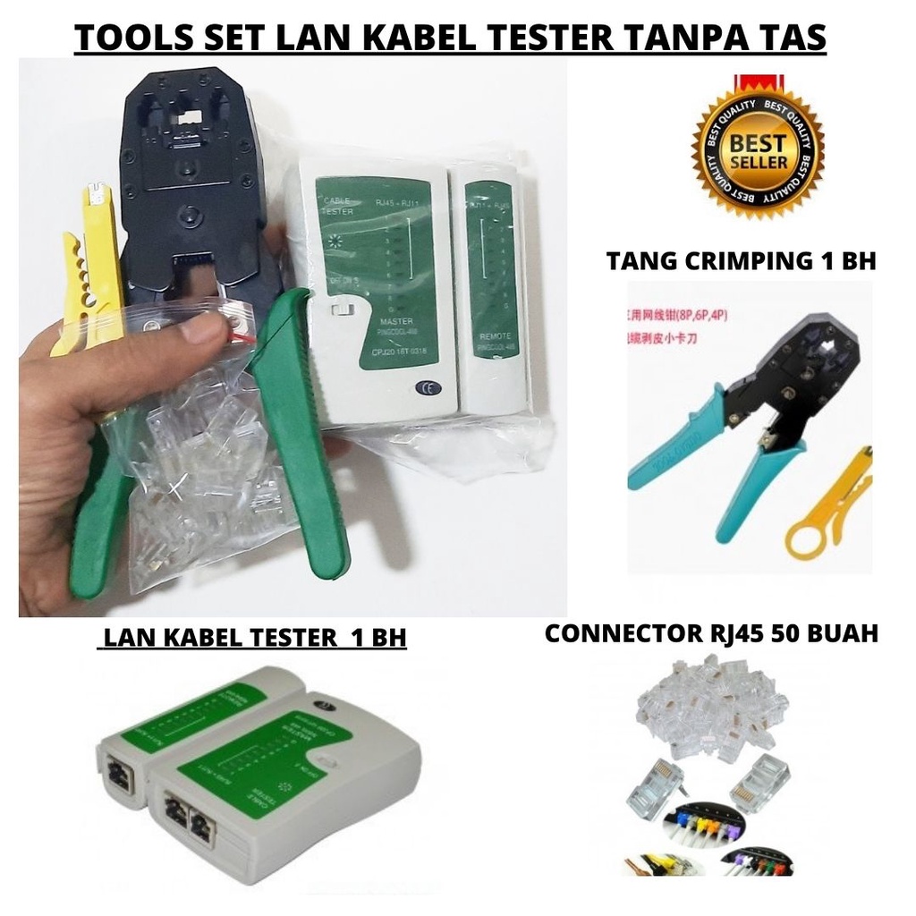 Tang Crimping Kabel Lan Set Tracker Tester Wire Line Detector Kepala Connector RJ45 111156