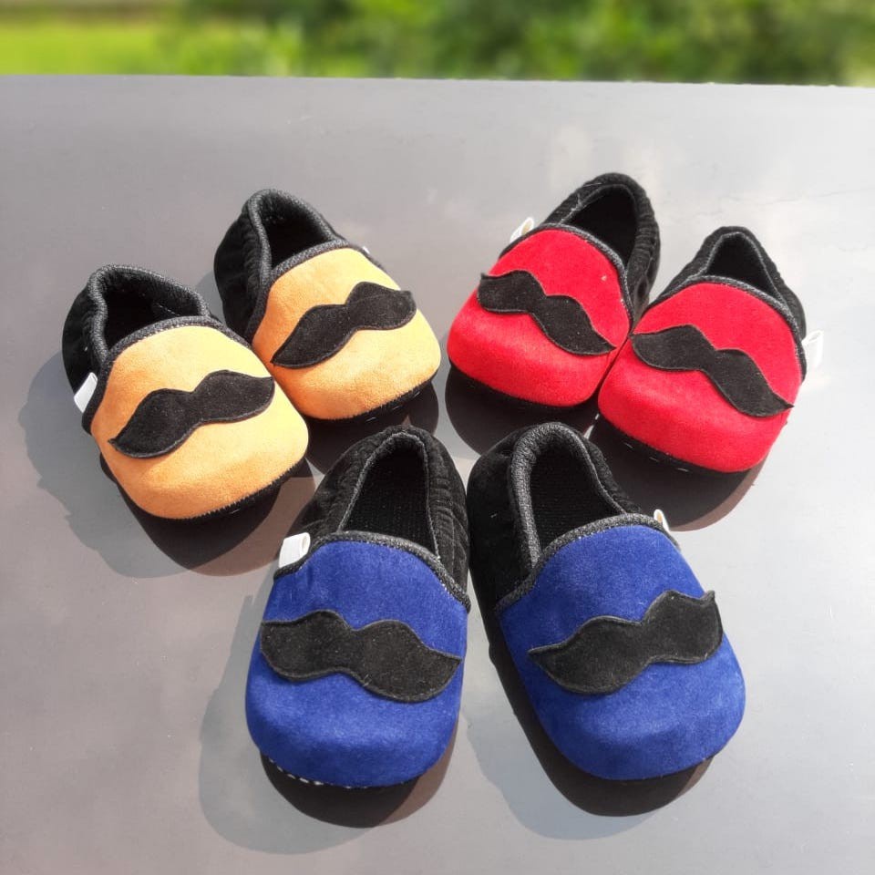 VINANDOZ PRL06 Sepatu Bayi Prewalker Newborn anak 1_11 bulan - Motif kumis