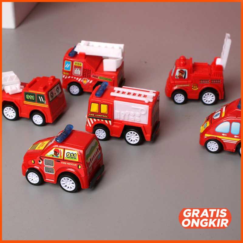 Mainan Anak Mobil Car Fire Truck Children Toy 6 PCS XYC40022