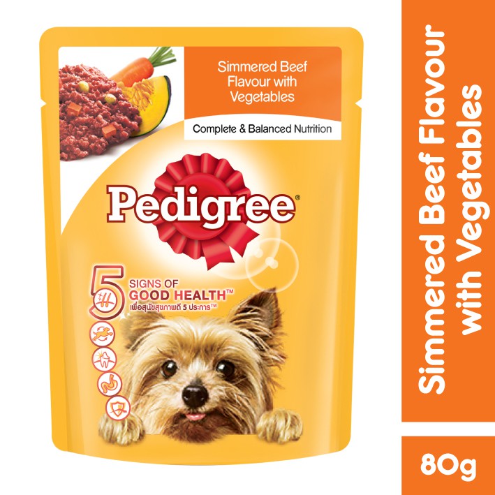 PEDIGREE® Makanan Anjing Basah Rasa Simmered Beef, Beef Chunks & Chicken - Isi 12-1
