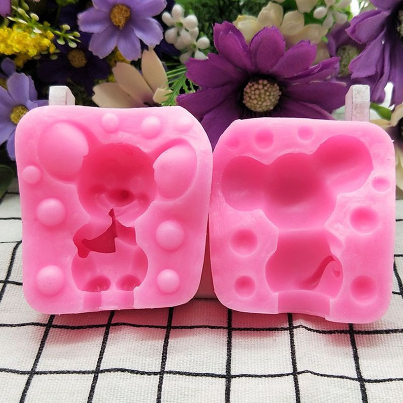 Glitter 3D Small Mouse Stereo Mousse Cakes Silicone Mold DIY Cake Decoration Candle Aroma Plaster Molds