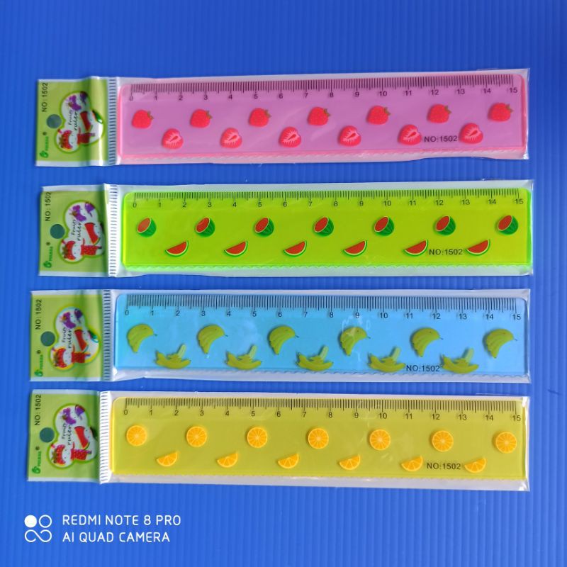 

Penggaris 15cm motif buah buahan