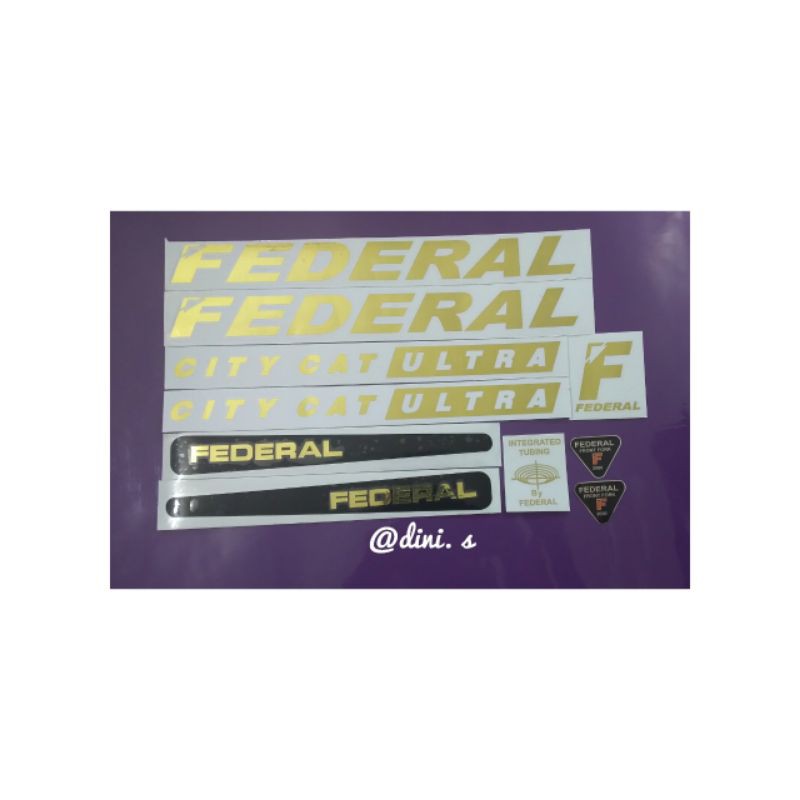 Cutting Stiker Sepeda Federal City cat Ultra Gold Chrome