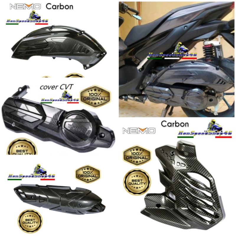 PAKET COVER CARBON AEROX NEW 2021 CARBON CVT HAWA RADIATOR KNALPOT AEROX NEW NEMO