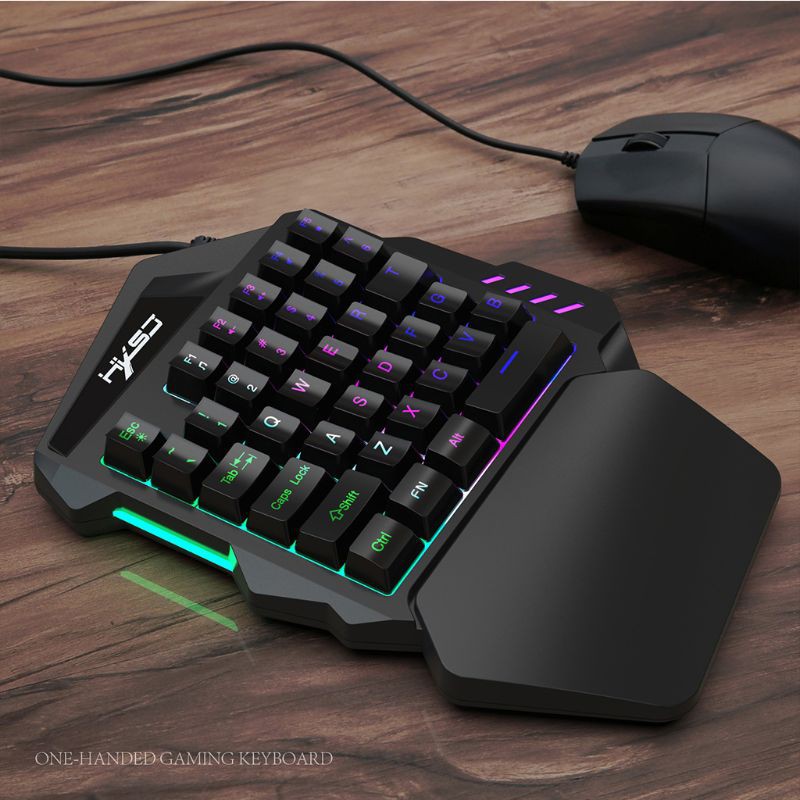 Keyboard Gaming Mekanik Mini Desain Ergonomik dengan Kabel USB dan Backlight LED