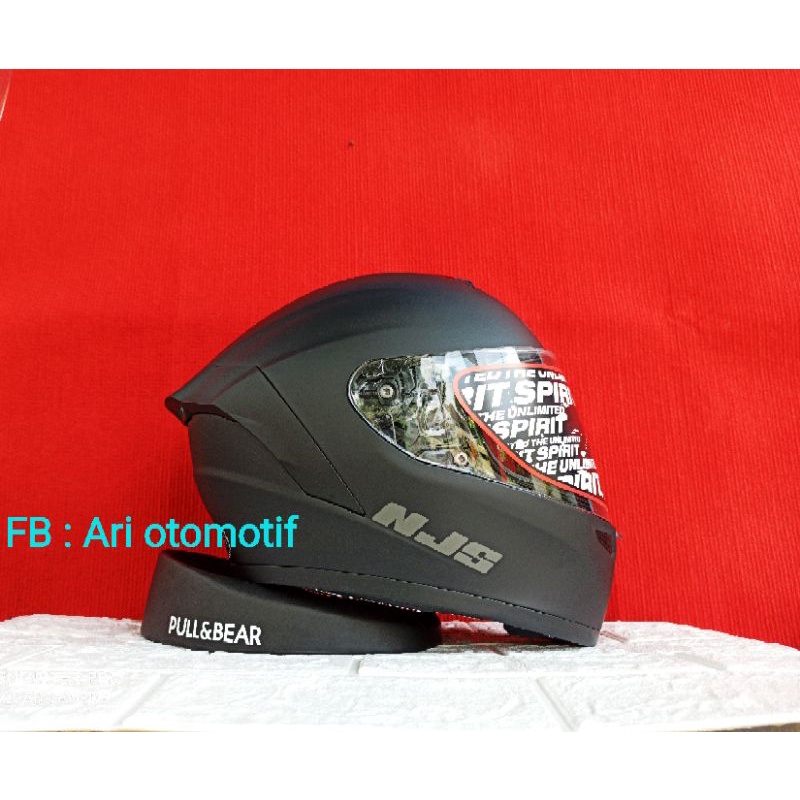 Helm NJS ZX1 Solid Hitam doff_(fullface)-1