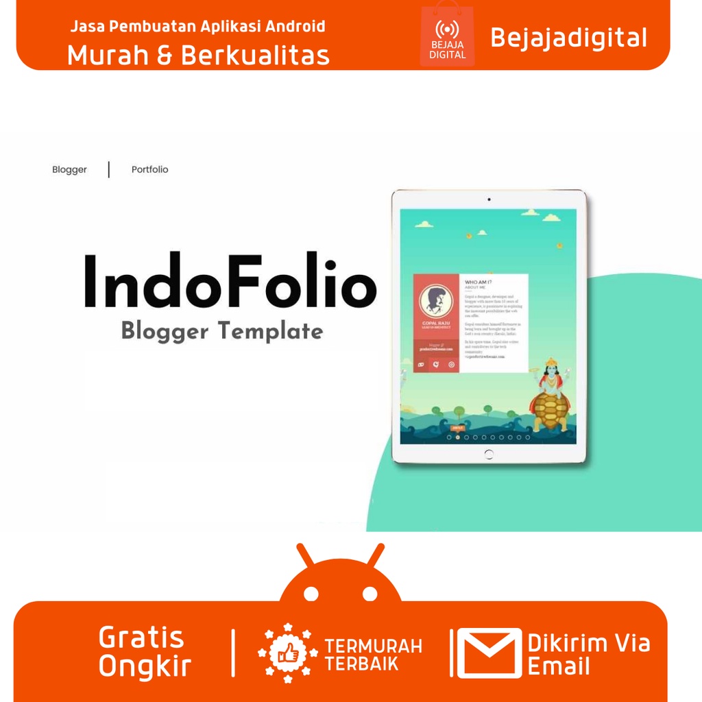 Template Blogspot tema Indo Folio Premium Blogger