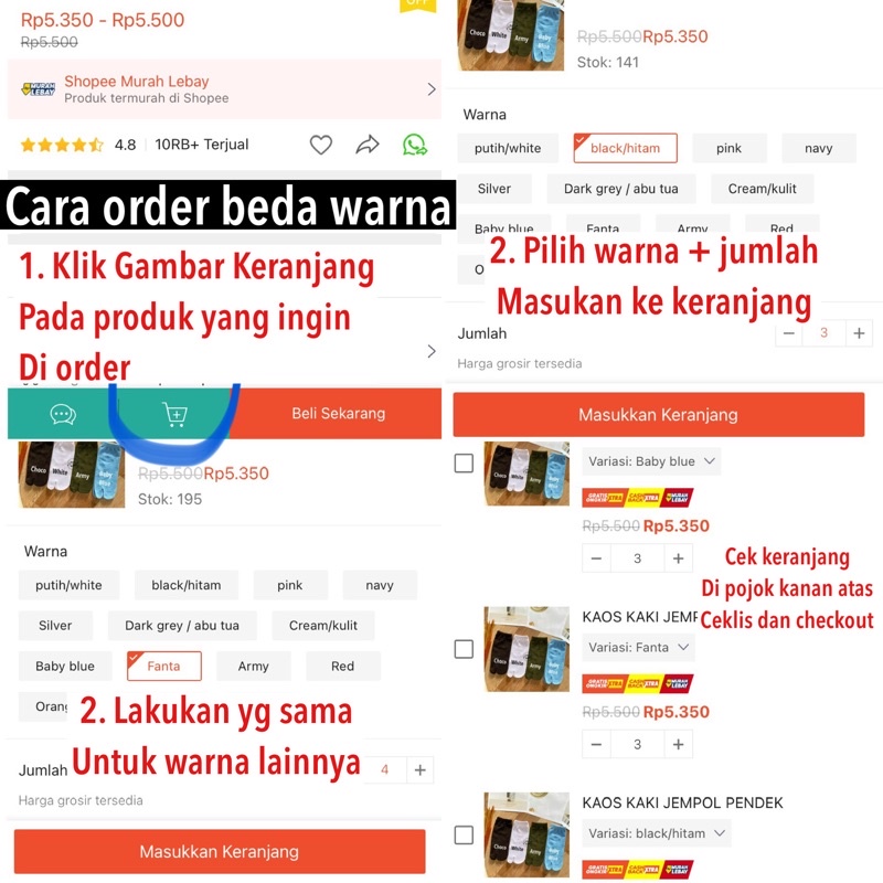 Kaos Kaki JEMPOL PENDEK untuk Wanita/Perempuan