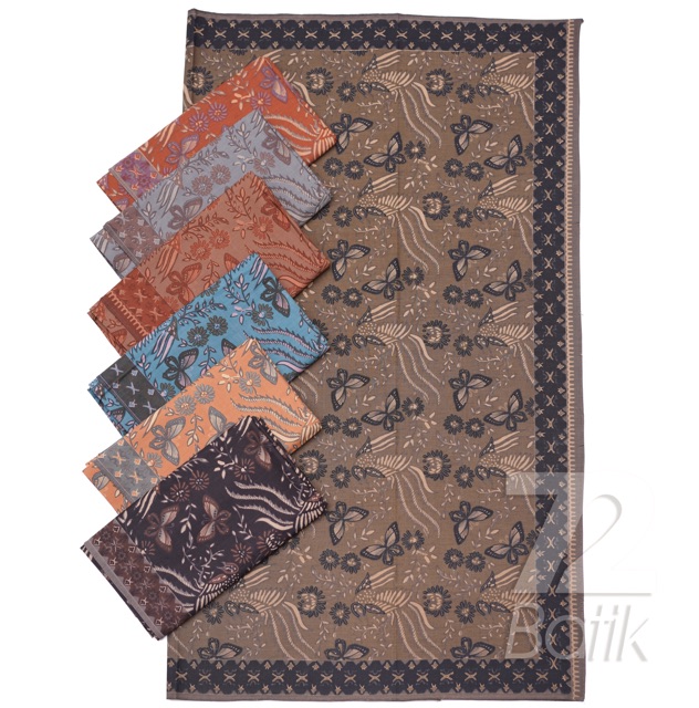 KAIN BATIK KATUN Premium Motif Kupu Kupu Two Tone Pagi Sore Warna Hitam Item 725027 Cap 72 Jarik Jarit Samping Kebat Panjang Batik Katun Modern Premium Bahan Seragam Batik Pernikahan Kantor Keluarga Murah Kamen Jadi Batik Bali Lembaran