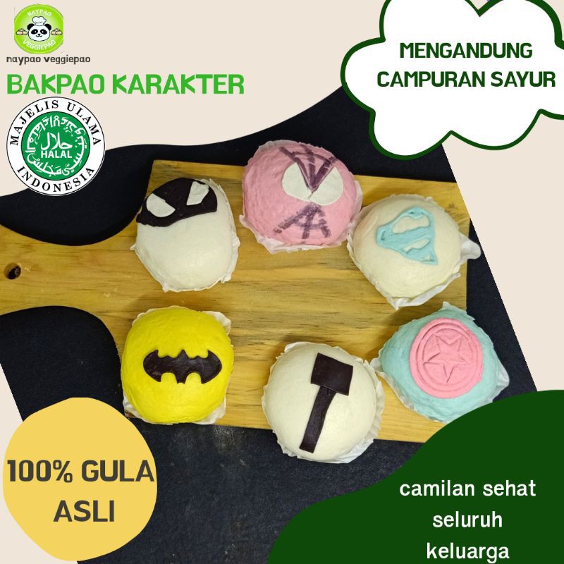 

bakpao karakter superhero full coklat