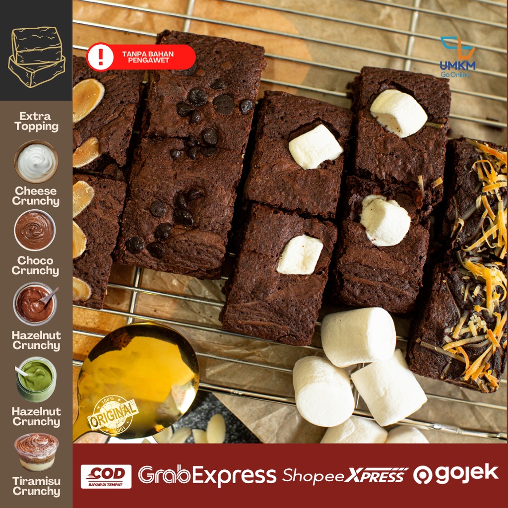 

Brownies Bakar - Brownis Panggang Mix 5 Rasa / Brownis Bakar / Brownies panggang / Instant / Express / COD