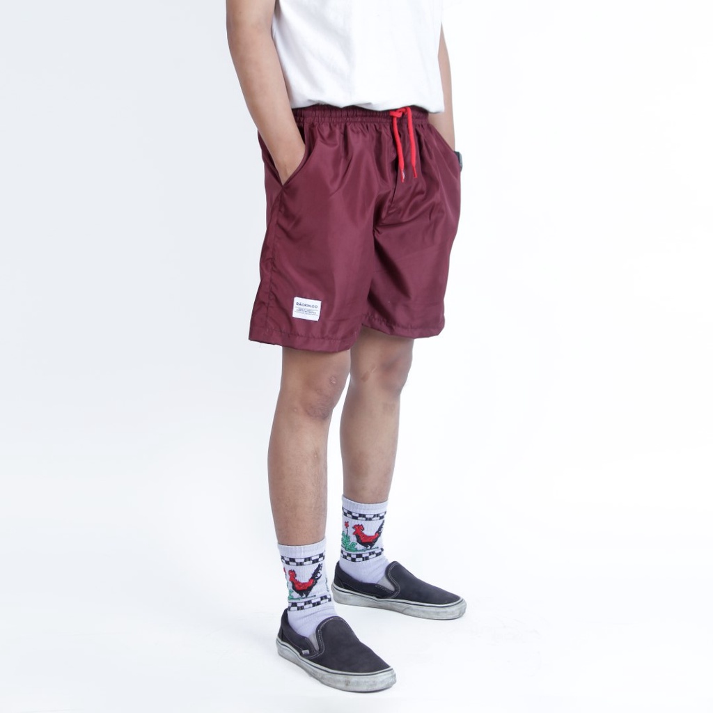 Raokin Celana Pendek Pria Boardshort Distro Maroon