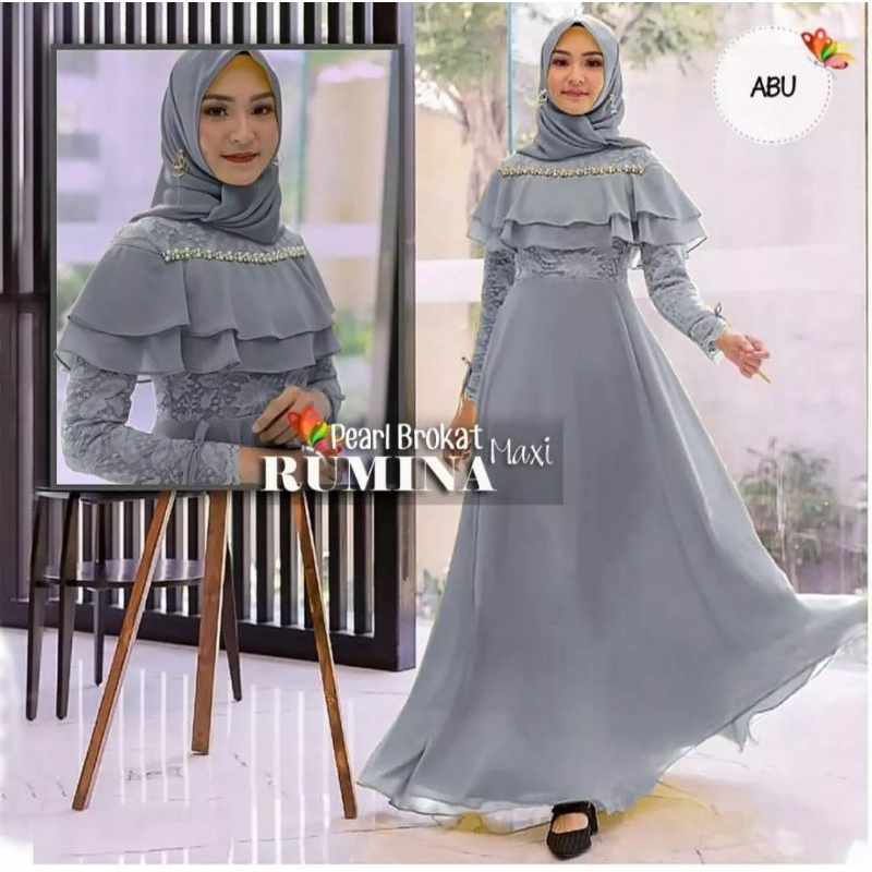 Gamis Ruminah / Ukuran M~L~XL / Gamis Barukat Kondangan / Gamis Persta Terbaru / Long Dress Persta / Baju Wanita Muslim / Baju Kondangan Mewah / Gamis Termurah / Gamis Maxi / Atasan tunik terbaru / gamis Syar'i / Gamis Dres Murah-3