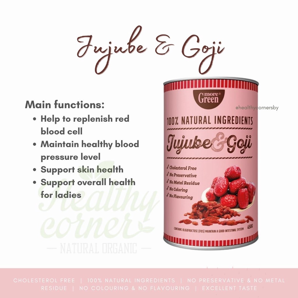 

Jujube & Goji Powder - More Green (500 Gram) Cereal Drink Minuman Nutrisi