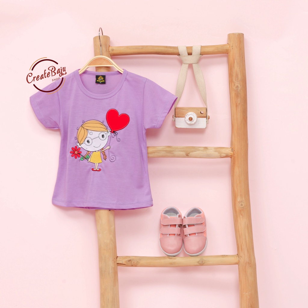 BAJU KAOS ANAK CEWEK 1-4 TAHUN BALON LOVE TERMURAH ATASAN ANAK CEWEK WARNA RANDOM