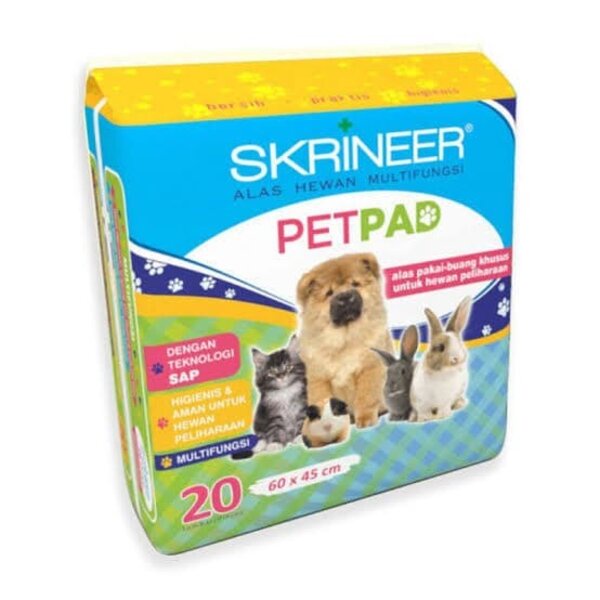 Skrineer Pet Pad 60 x 45 cm (20) Alas Pipis Pup Kandang Kucing Anjing